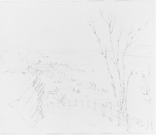 View of Shoreline from Roadway Above (from Sketchbook)