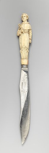 Table knife with handle representing St. Anthony of Padua