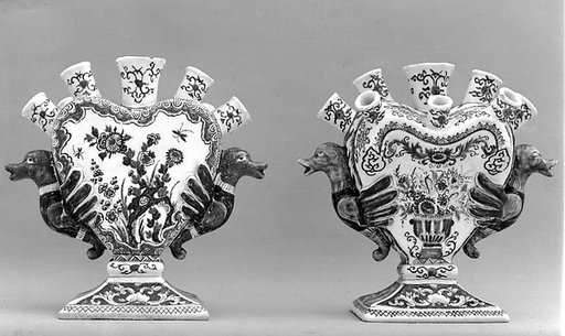 Pair of nozzled vases