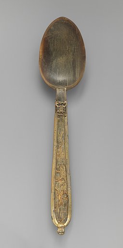 Spoon with carved ibex decoration