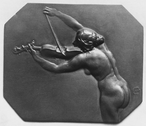 Female figure playing violin