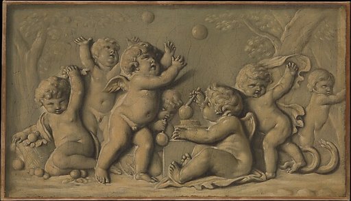 Amorini at play (one of a pair)