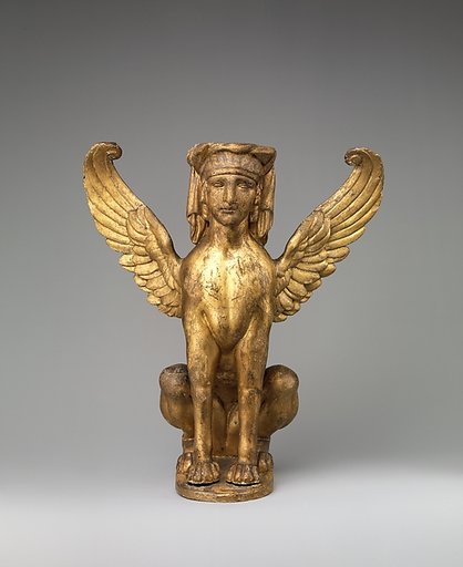 Winged sphinx (one of a pair)
