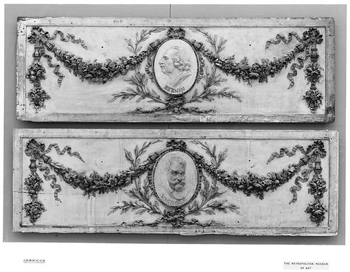 Panel for a decorative frieze with portrait of Bernini (from a set of six)