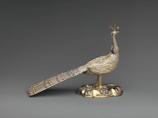 Cup in the form of a peacock