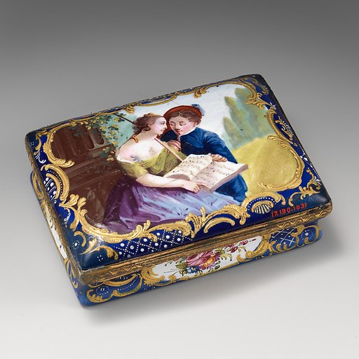 Snuffbox with music lesson scene