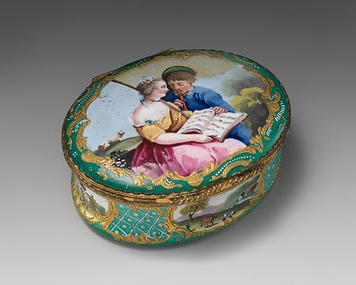 Snuffbox with music lesson scene