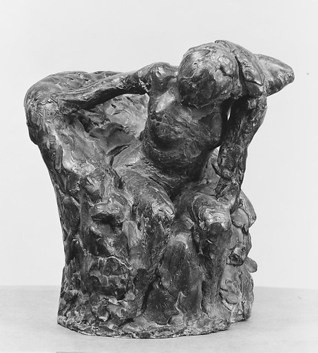 Woman Seated in an Armchair Wiping Her Neck