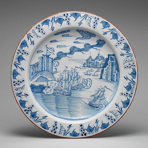 Dish with Capture of Portobello by Admiral Vernon, November 20–21, 1739