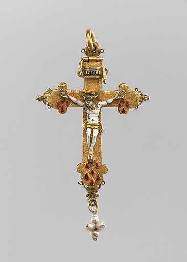 Reliquary crucifix pendant
