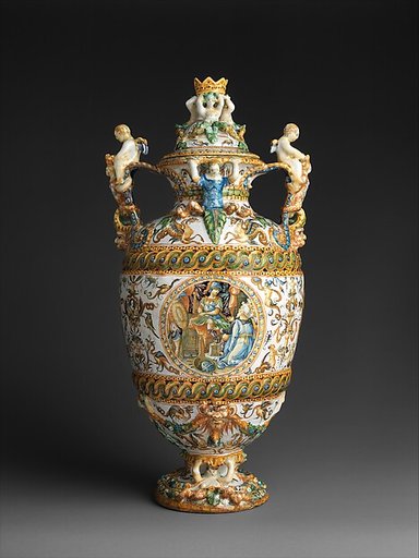Pharmacy jar with subjects from The Campaigns of Julius Caesar