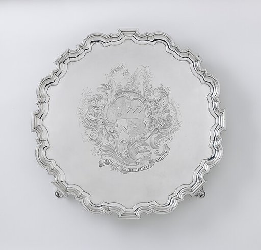Salver with arms of Judith Jodrell