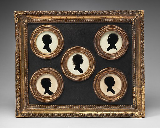 Panel with portraits of five girls
