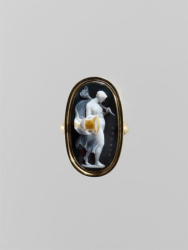 Young woman with a torch and vase
