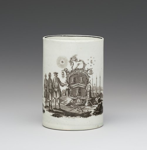 Mug with Freemason symbols and motto