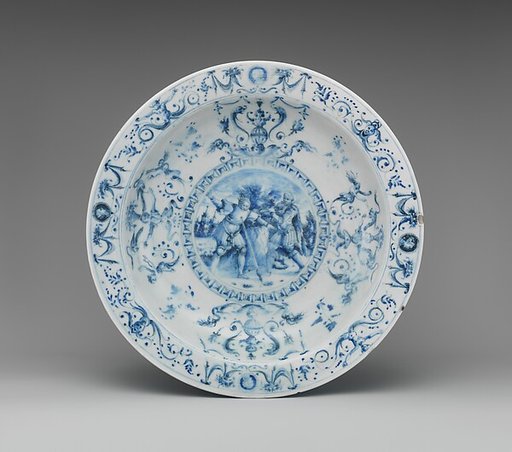 Dish depicting The Death of Saul