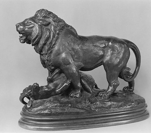 Lion Attacking an Ibex
