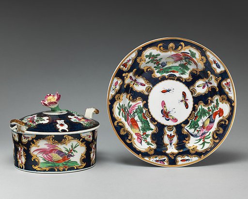 Butter dish with cover and tray
