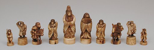 Chessmen (32) in the form of anthropomorphized monkeys