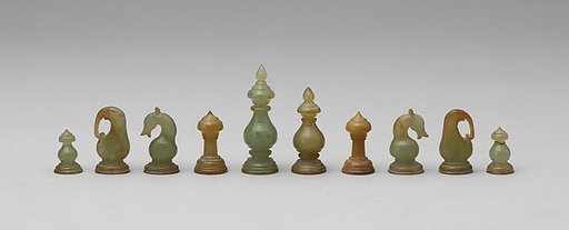 Chessmen (32) and board with box
