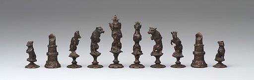 Dogs, wolves and goats versus cats, foxes, hares chessmen (32)