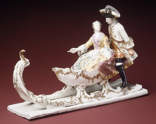 Man and woman with sleigh
