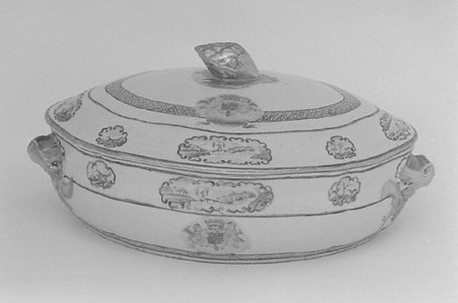 Dish with cover (part of a service)