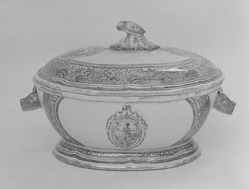 Sauceboat with cover (part of a service)