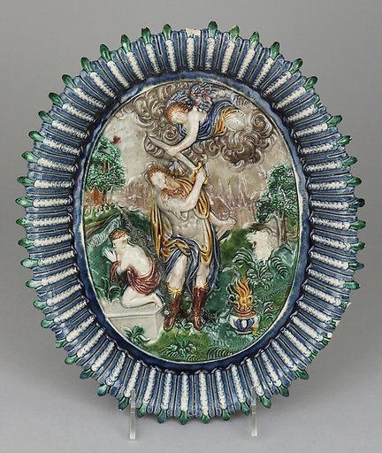 Dish with sacrifice of Isaac