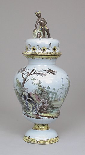 Potpourri vase with cover (one of a pair)