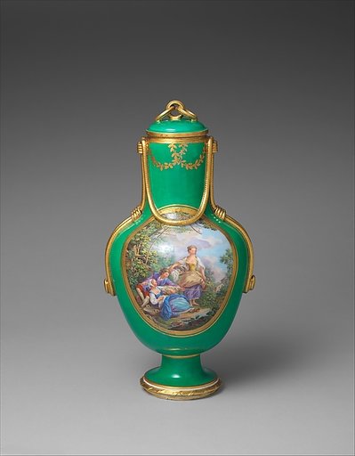 Vase with cover (vase à flacon) (one of a pair)