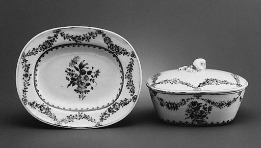 Butter dish with cover and tray