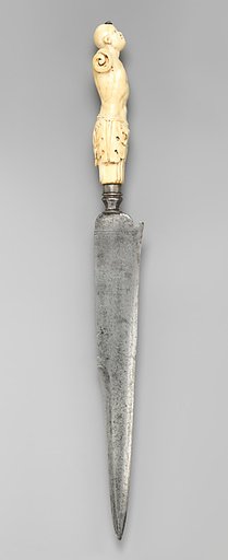 Carving knife with handle of nude male torso
