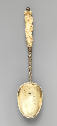 Spoon with putto handle