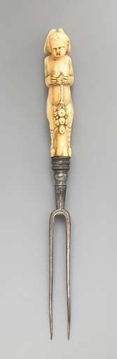 Fork with winged putto handle