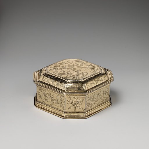 Box with cover (one of a pair) (part of a toilet service)