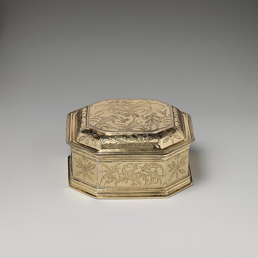Box with cover (one of a pair) (part of a toilet service)