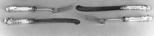 Twelve pairs of knives and forks
