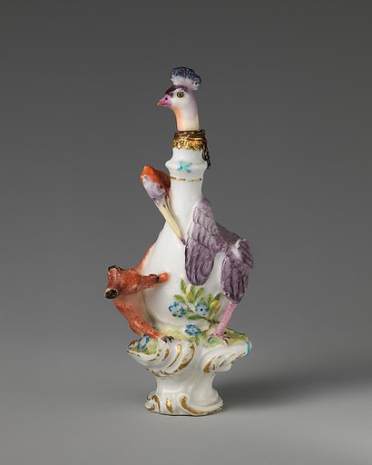 Fox and stork in a group