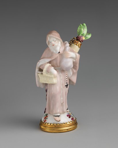 Friar with basket and sack