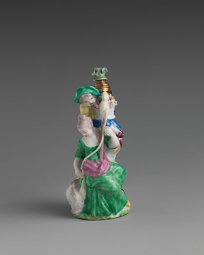 Lady with distaff and two boys