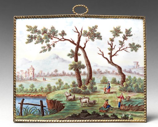 Plaque with landscape