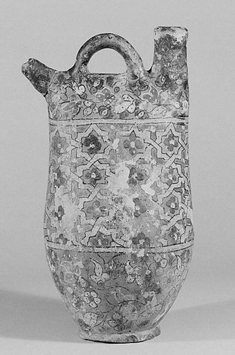 Pair of jugs with painted decoration