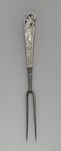 Fork with engraved mythological figures