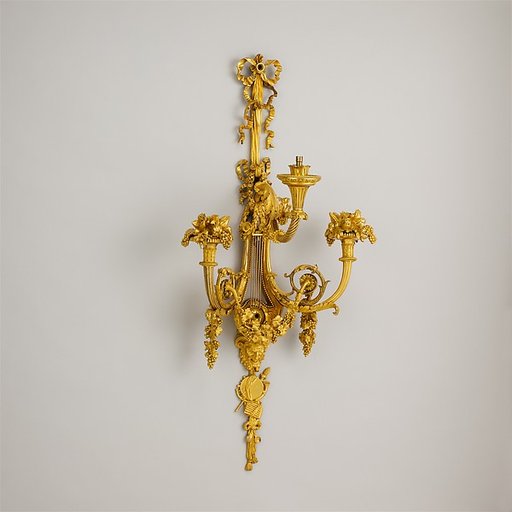 Set of four three-light sconces (bras de lumière)