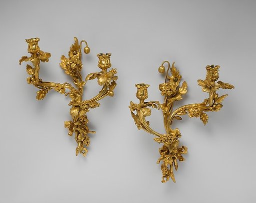 Pair of two-light wall brackets