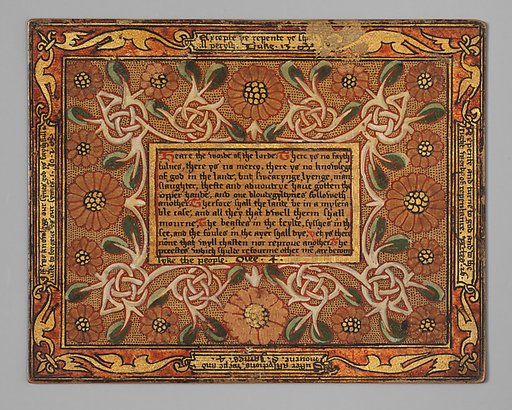 Trencher with quotation from The Governance of Virtue (1566) (one of a set)