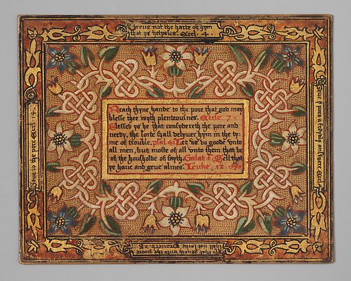 Trencher with quotation from The Governance of Virtue (1566) (one of a set)