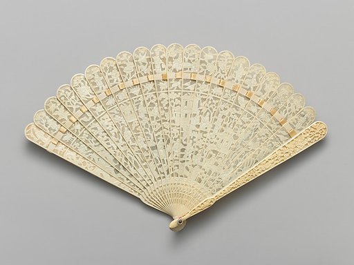 Brisé Fan, with Figures and Pavilions in a Landscape
