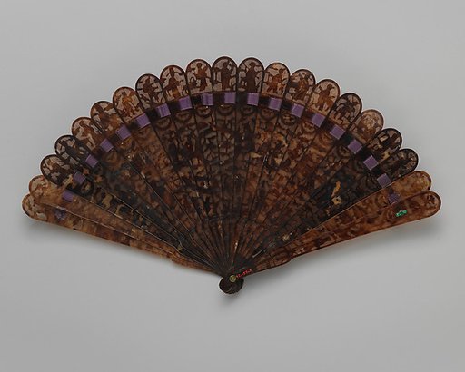 Brisé Fan, with Figures, Boats, and Pavilions